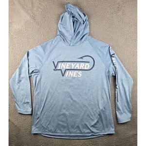 Vineyard Vines Hoodie Mens 2XT Blue Pullover Lightweight Fish Hook